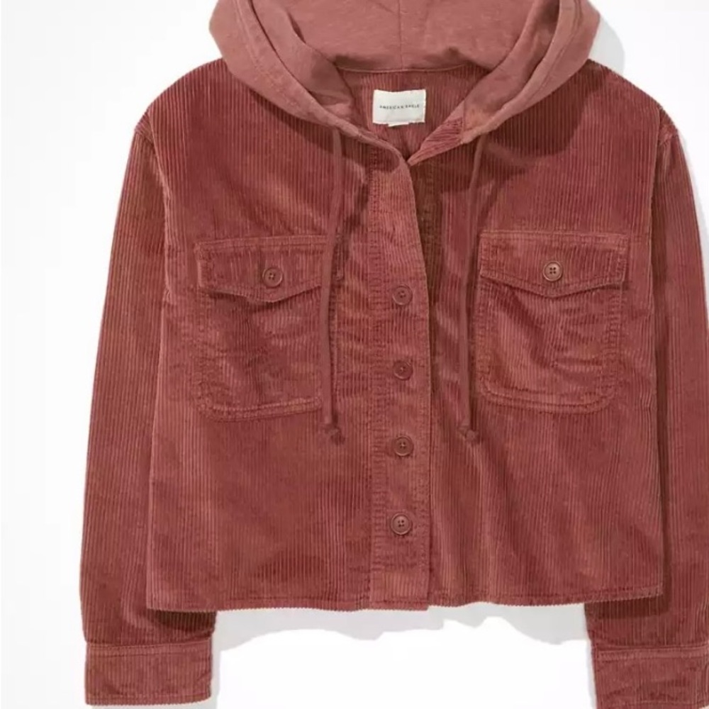 American Eagle Fall Corduroy Jacket with Hoodie